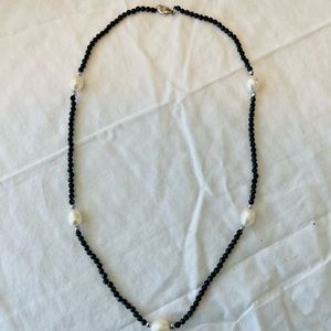 ROSS SIMONS Fresh Water Pearl, Silver, Onyx beaded Necklace.